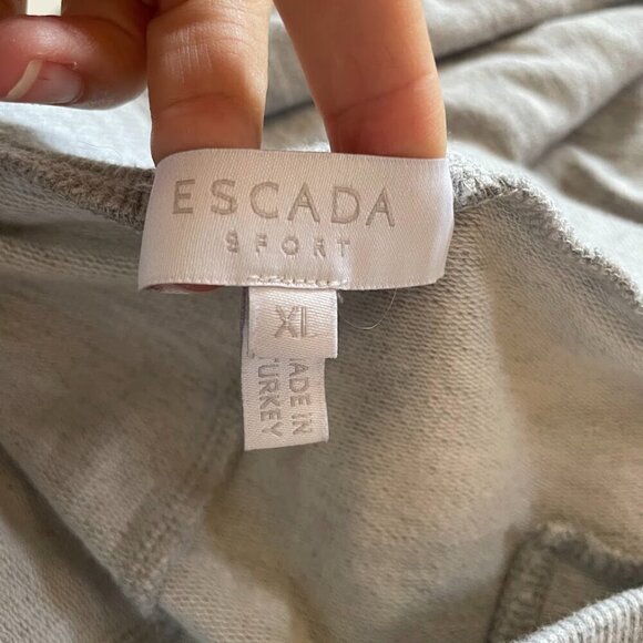 Escada Sport Sweat Pant Grey comfy Straight Leg Classic Neutral pajamas Cotton - Picture 6 of 8